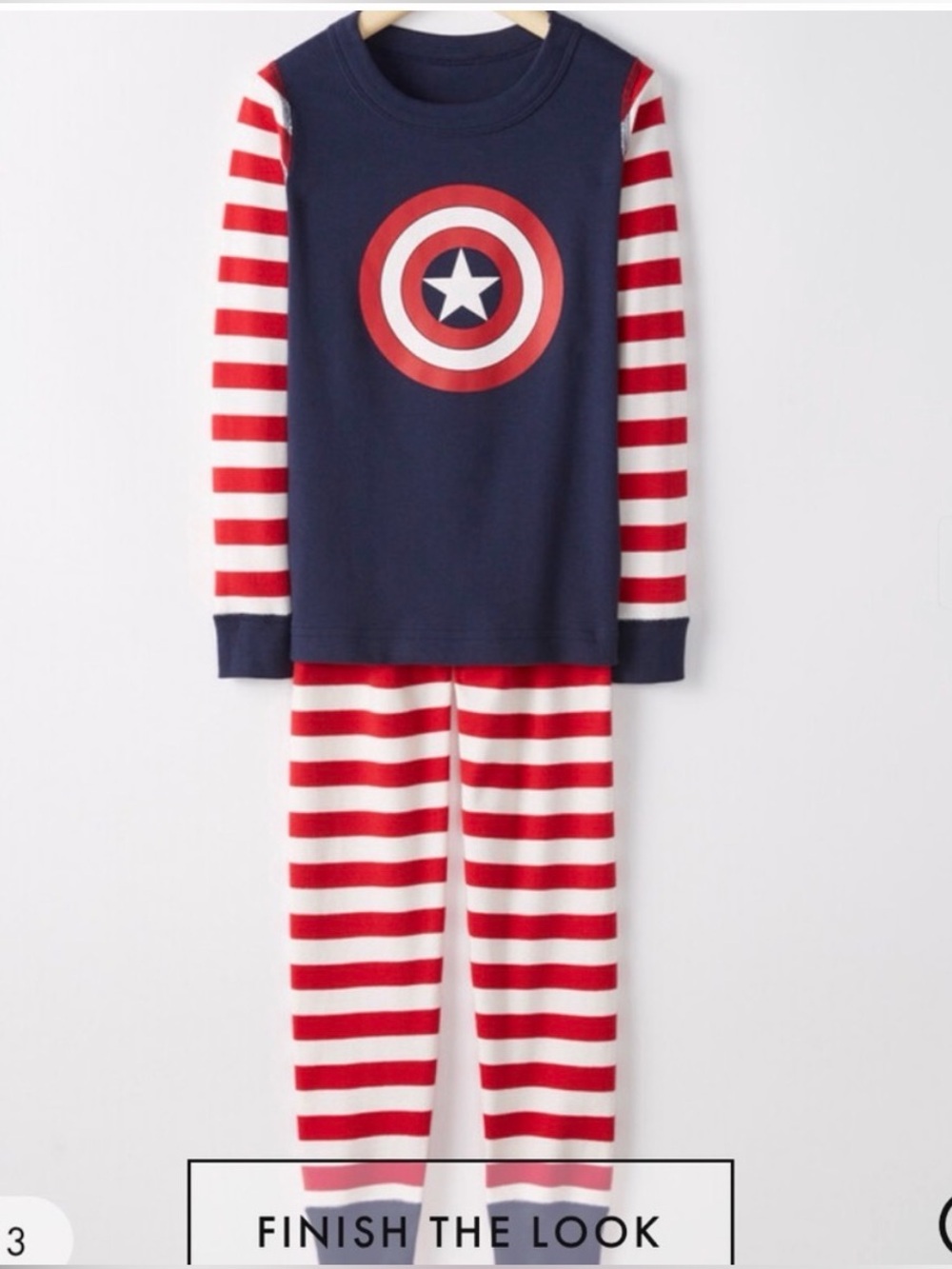 Hanna Andersson Marvel Kids Captain America Long John Pajama Set Sz 8 NEW